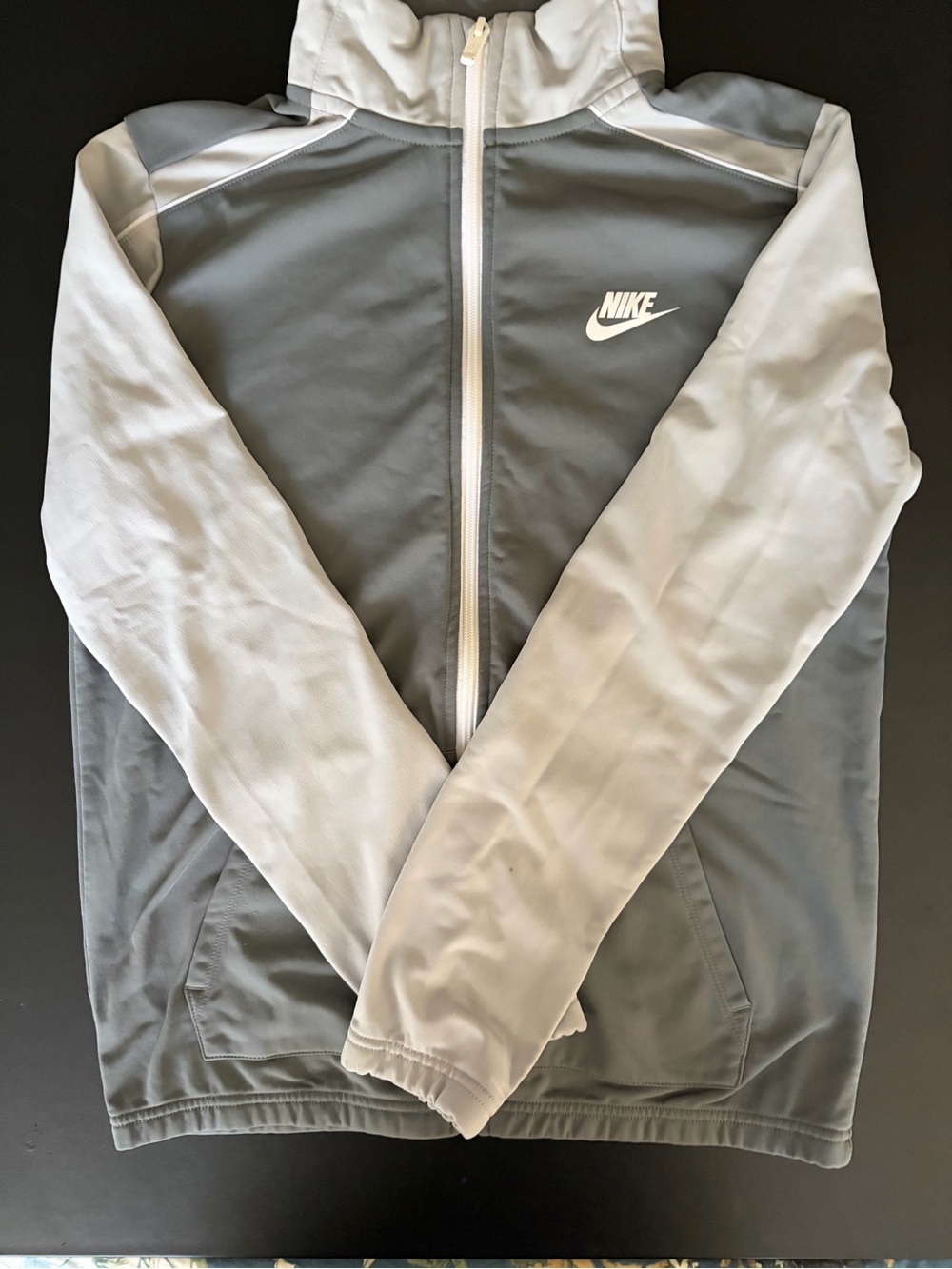 Nike Boy’s Gray and Light Gray Performance Zip Jacket
